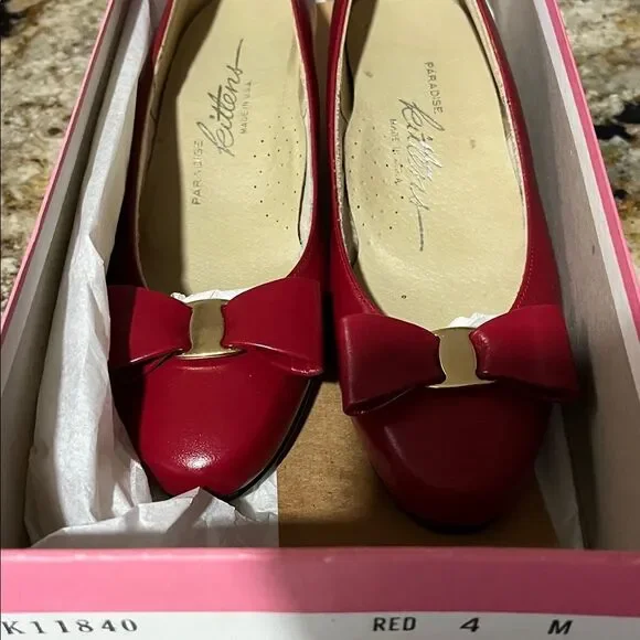 Paradise Kittens 1960’s shoes red sz4 - Picture 6 of 9
